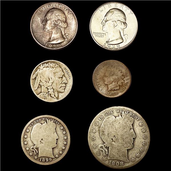 (6) Varied US Coinage (1926-S, 1867, 1932, 1939,