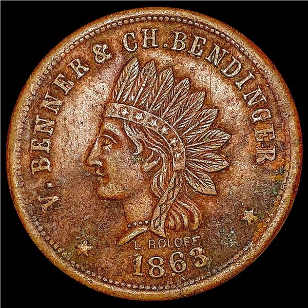 1863 Civil War Token CLOSELY UNCIRCULATED
