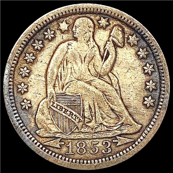 1853-O Arws Seated Liberty Dime LIGHTLY CIRCULATED