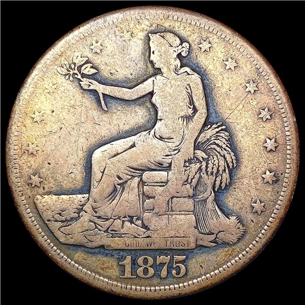 1875 Silver Trade Dollar NICELY CIRCULATED