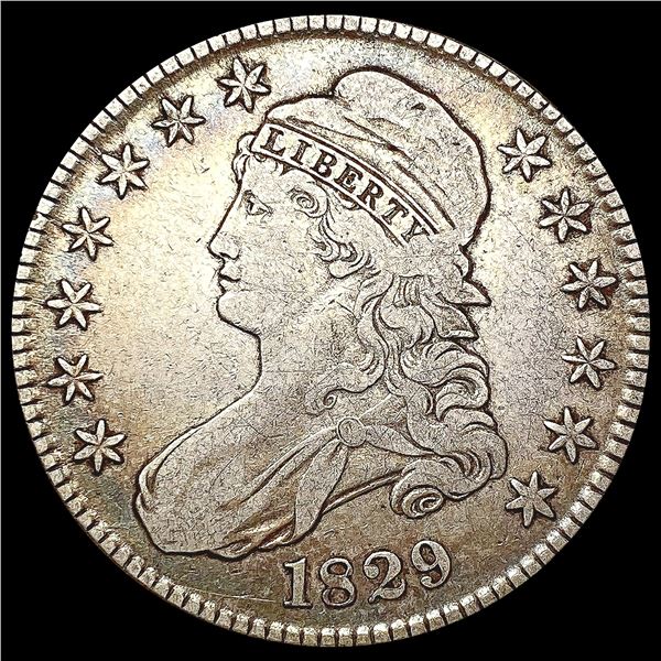 1829 Capped Bust Half Dollar LIGHTLY CIRCULATED