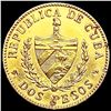 Image 2 : 1916 Cuba .0967oz Gold 2 Pesos UNCIRCULATED