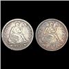 Image 1 : [2] 1853 Arws & Rays Seated Lib Quarters LIGHTLY C
