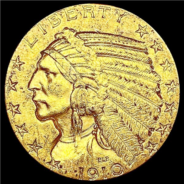 1910 $5 Gold Half Eagle CLOSELY UNCIRCULATED
