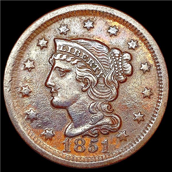 1851 Braided Hair Large Cent CLOSELY UNCIRCULATED