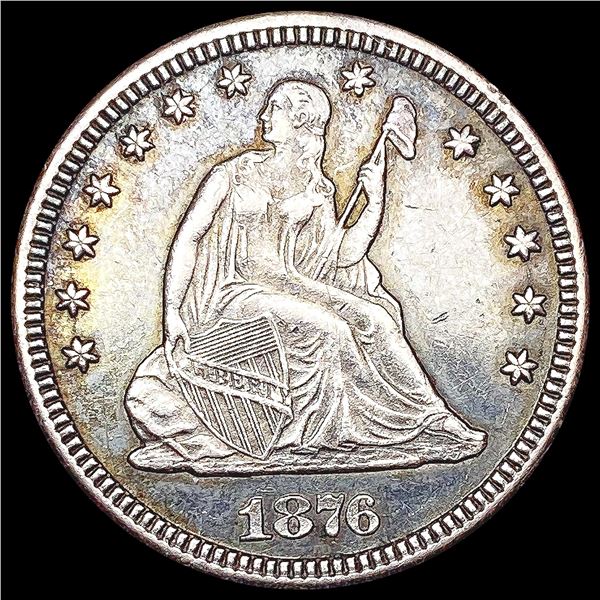 1876-CC Seated Liberty Quarter CLOSELY UNCIRCULATE