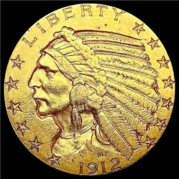 1912 $5 Gold Half Eagle CLOSELY UNCIRCULATED