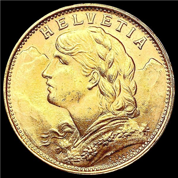 1949 Switzerland .1867oz Gold 20 Francs GEM BU