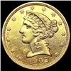 Image 1 : 1902 $5 Gold Half Eagle CLOSELY UNCIRCULATED