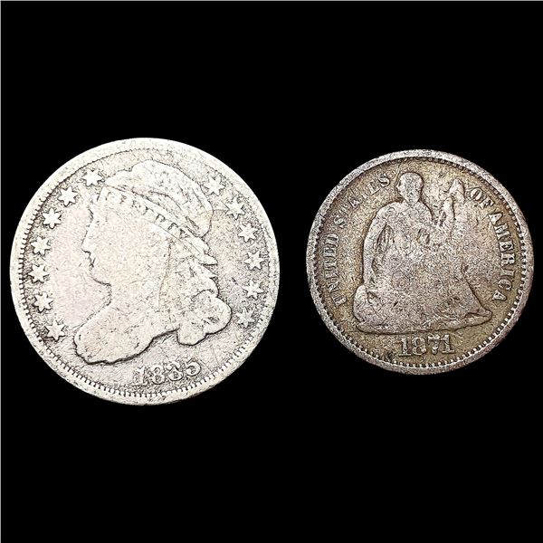 [2] Varied US Coinage [1835, 1871-S] NICELY CIRCUL