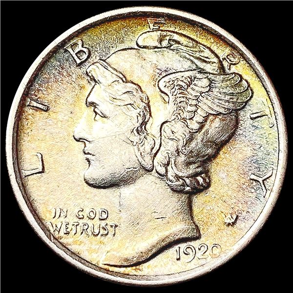 1920 Toned Mercury Dime CHOICE BU