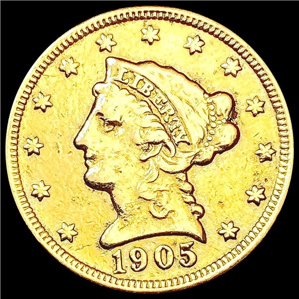 1905 $2.50 Gold Quarter Eagle CLOSELY UNCIRCULATED