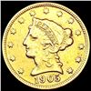 Image 1 : 1905 $2.50 Gold Quarter Eagle CLOSELY UNCIRCULATED