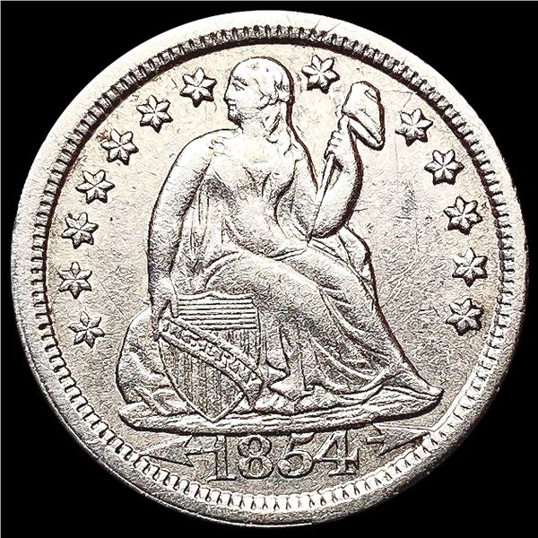 1854-O Arws Seated Liberty Dime CHOICE AU