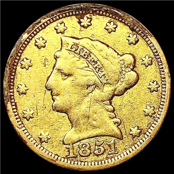 1851 $2.50 Gold Quarter Eagle LIGHTLY CIRCULATED