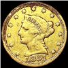 Image 1 : 1851 $2.50 Gold Quarter Eagle LIGHTLY CIRCULATED