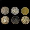 Image 1 : [6] Large Cents (1842, 1845, (3) 1851, 1852) NICEL
