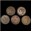 Image 1 : (5) Large Cents (1807, (2) 1838, 1843, 1851) NICE