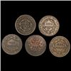 Image 2 : (5) Large Cents (1807, (2) 1838, 1843, 1851) NICE