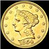 Image 1 : 1854 $2.50 Gold Quarter Eagle UNCIRCULATED