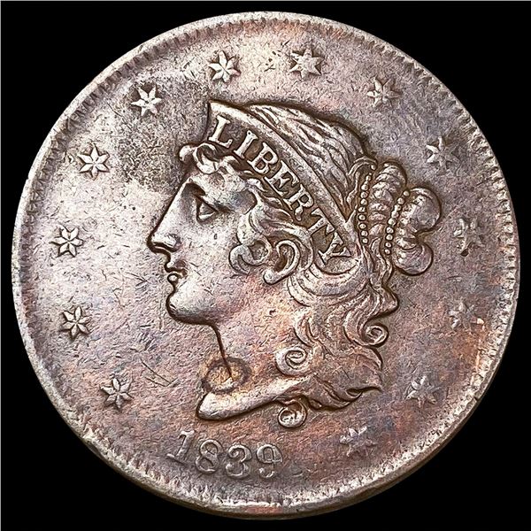 1839 Coronet Head Large Cent LIGHTLY CIRCULATED