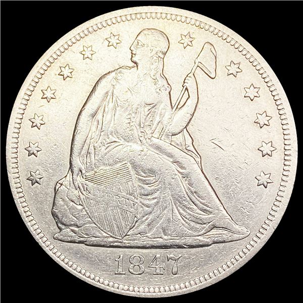 1847 Seated Liberty Dollar LIGHTLY CIRCULATED