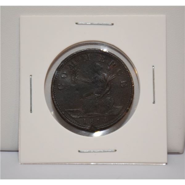 1814 GREAT BRITAIN COMMERCE HALF PENNY COIN