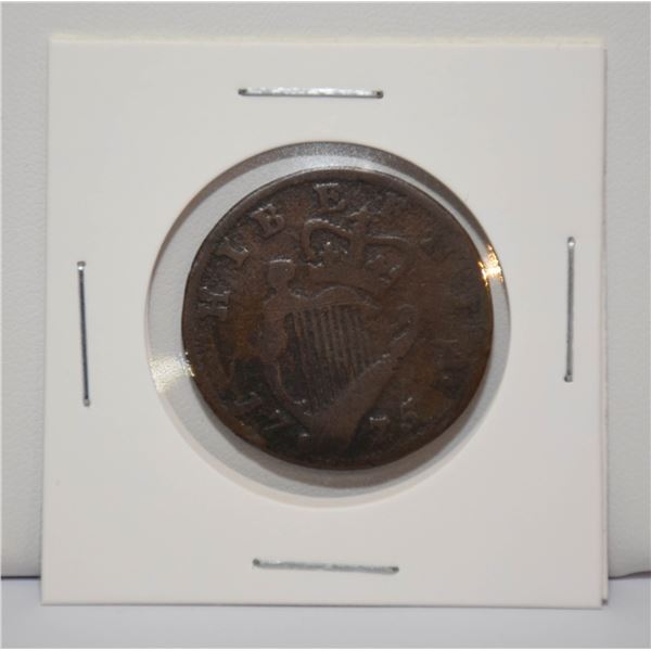 1775 HIBERNIA (IRELAND) HALFPENNY COIN