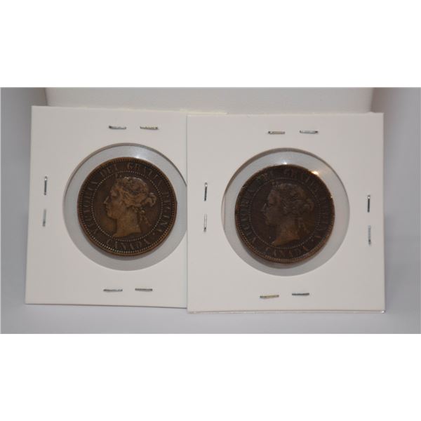 1888 LARGE CANADA ONE CENT COIN, CIRCULATED COND.