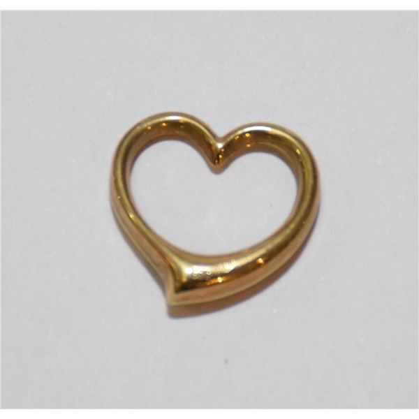 14K GOLD STAMPED HEART SHAPE PENDANT