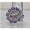 Image 1 : STERLING GOLD PLATED TANZANITE GEM RING SIZE 7