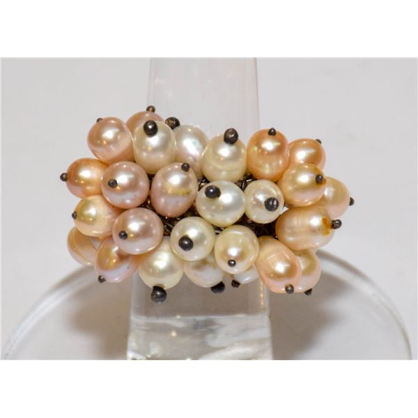 STERLING SILVER FRESHWATER PEARL RING SIZE 6