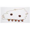 Image 1 : STERLING SILVER AMBER NECKLACE AND EARRINGS SET