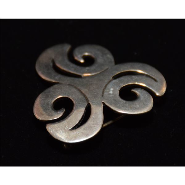 SILVER STAMPED VINTAGE DESIGNER BROOCH