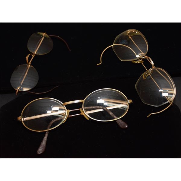 LOT OF 3 OLD GOLD FILLED EYE GLASSES