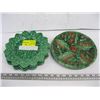 Image 1 : 4 VINTAGE MAJOLICA GREENLEAF BORDALLO PINHEIRO SIDE PLATES & A CIRCA 1880 GRIFFEN SMITH & HILL MAJOL