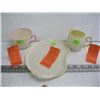 Image 1 : BELLEEK LIMPET TEAWARE, 3 PIECES: CREAM 5TH MARK, TV SET/SAUCER 6TH MARK & PINK TINGE TEACUP 5TH MAR