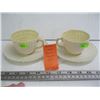 Image 1 : 2 BELLEEK LIMPET TEACUPS & SAUCERS, 4TH MARK