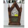 Image 1 : 8 DAY 30 HOUR WOOD CASED CLOCK W/PENDULUM & KEY