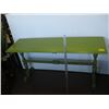 Image 1 : GREEN PAINTED STRETCHER BASE ANTIQUE TABLE