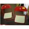 Image 2 : 1950 ANTIQUE 3 PIECE KIDs FOLDING TABLE & CHAIRS