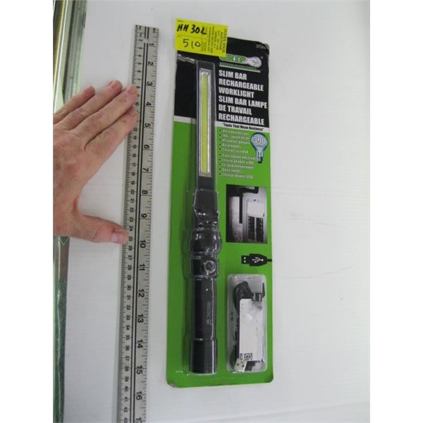 SLIM BAR RECHARGABLE WORKLIGHT, NEW IN PACKAGE