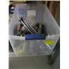 Image 1 : PLASTIC BIN W/ASST. TOOLS: 1/2 DRIVE SWING BARS, TORQUE WRENCH, SOCKETS, ETC.