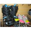 Image 1 : PAIR OF KID'S SNOWBOARD BOOTS, SZ 1 & CLEATS, SZ 2