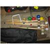 Image 1 : BAG W/CROQUET MALLETS, BALLS, ETC.