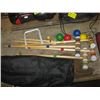 Image 1 : BAG W/CROQUET MALLETS, BALLS, ETC.