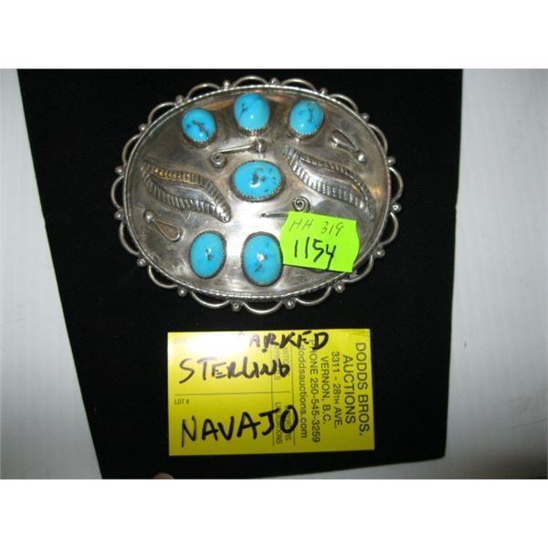 SILVER NAVAJO BELT BUCKLE