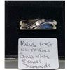 Image 1 : MEN'S 10KT WHITE GOLD BAND W/5 SM. DIAMONDS, SZ 13