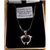 Image 1 : LADIES 10KT DOLPHIN HEART 18' NECKLACE