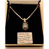 Image 1 : LADIES 10KT 19' CHAIN & 14KT PENDANT FIRE TOPAZ W/3 SM. DIAMONDS